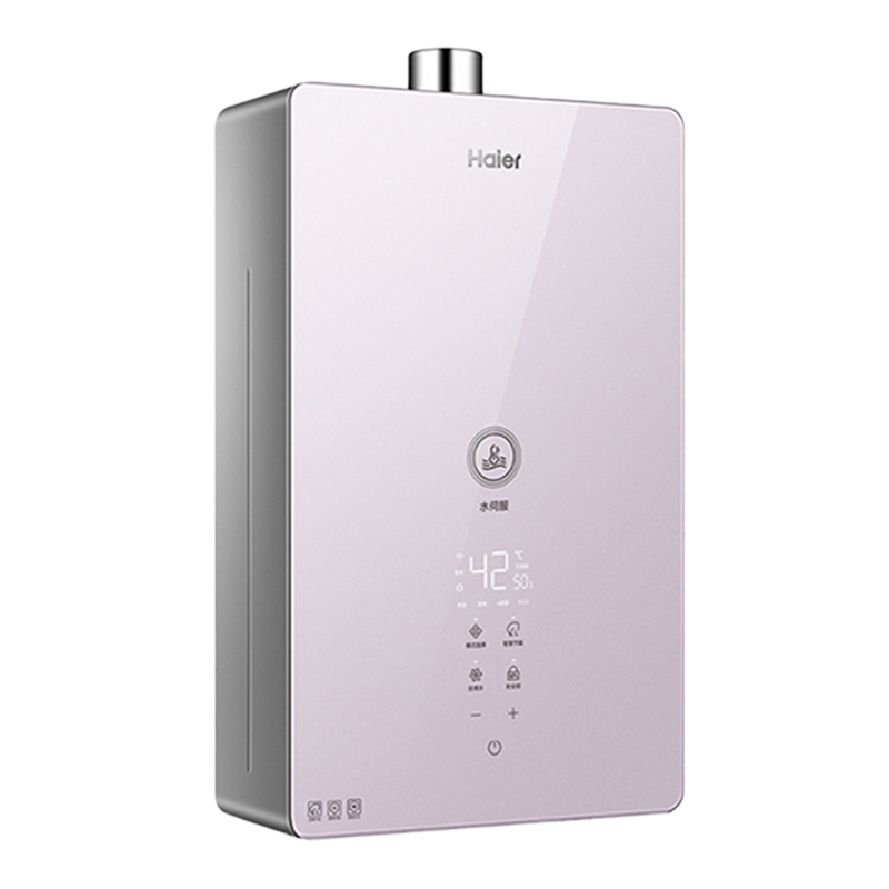 海尔(Haier)燃气热水器16升天然气水伺服恒温智护自洁智慧物联全面晶彩屏JSQ30-16TES(12T)U1 霓裳粉