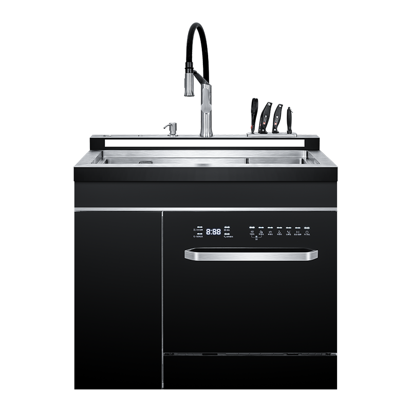 欧诚集成水槽洗碗机 嵌入式碗柜3D超声波果蔬清洗 手工304不锈钢自动烘干水槽一体机 12套家用大容量 X09-2