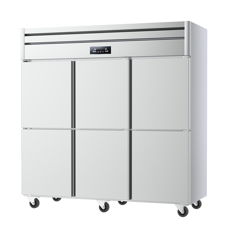 松氏 风冷六门双温 立式冰箱冰柜商用保鲜冷冻四六门冰箱厨房奶茶店设备方管款