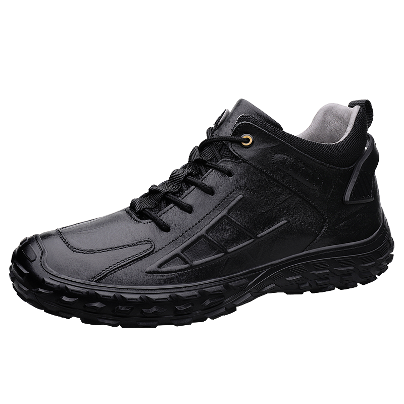 洛克华菲男鞋冬季新款加绒男士真皮潮流运动皮鞋商务休闲鞋子男款