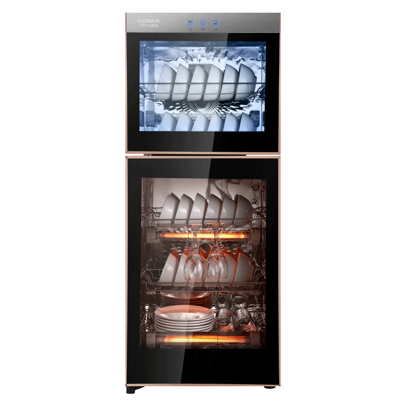 康佳(KONKA)商用家用消毒柜消毒碗柜 厨房商用立式消毒柜家用 臭氧高温二星级大容量290L双门消毒柜ZTP380K9