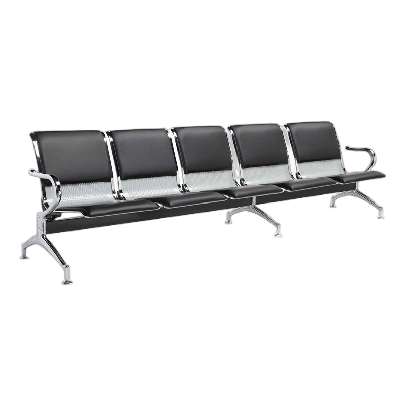 迅众 五人位连排椅PU皮垫 办公家具机场椅长排椅连排椅银行医院等候椅休闲公共座椅