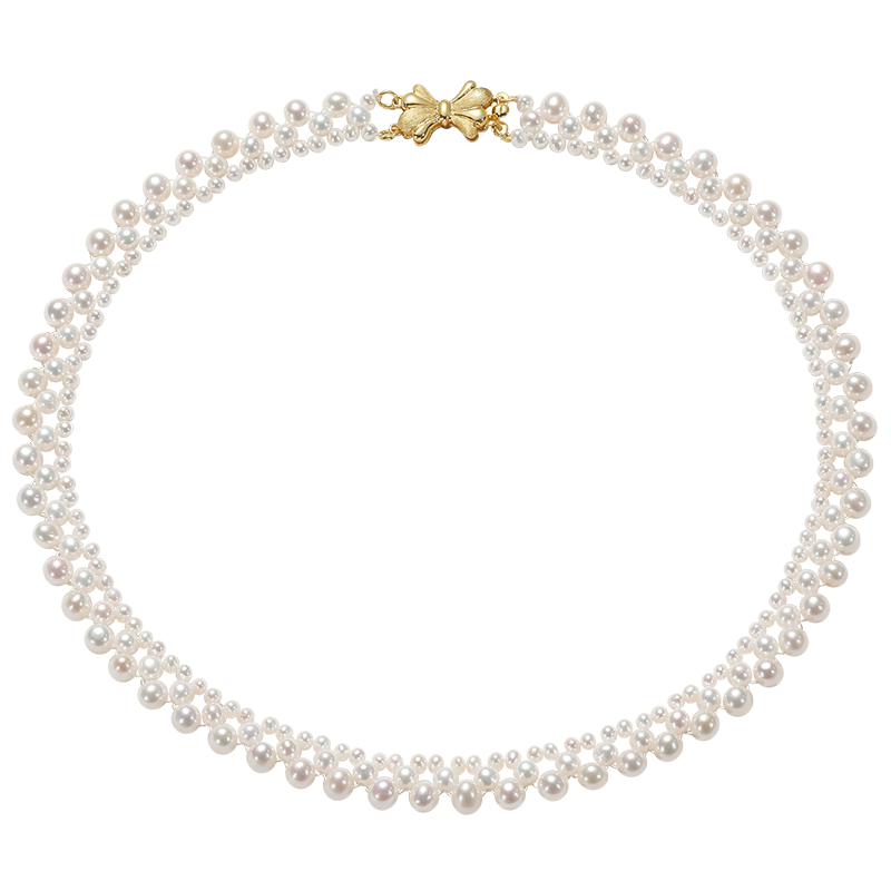 佰色传情热巴同款天然淡水珍珠项链编织颈链多层锁骨链法式优雅