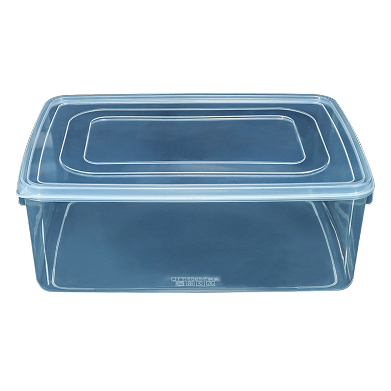 商邦食品保鲜盒 超市摊点商品展卖盒大号透明塑料盒 黑色收纳盒可微波冷冻塑料收纳盒食品级36.5X27.5X13厘米11升