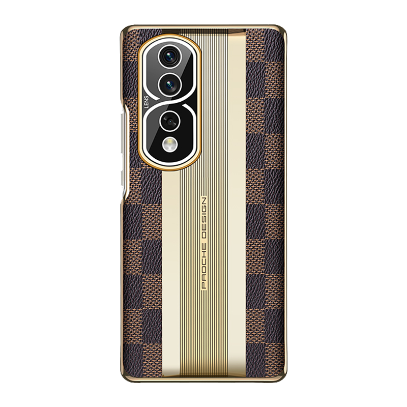 魅爱琳 荣耀80手机壳 荣耀80Pro保护套华为外壳 商务格纹简奢电镀 全包轻薄气囊防摔软套 简约时尚 手机套