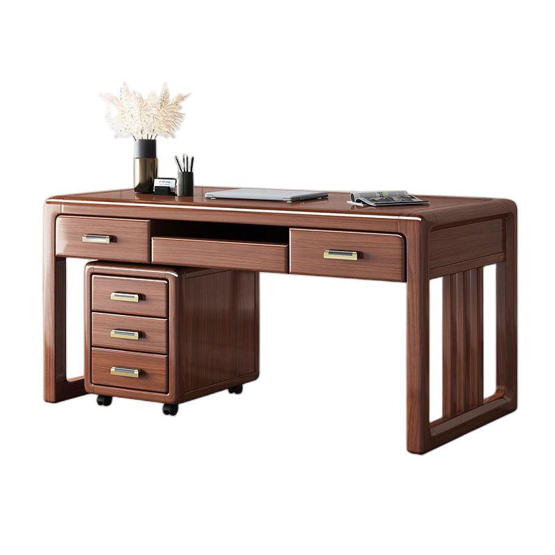 新中式全实木书桌椅套装组合胡桃木写字台书房禅意家具家用书法桌