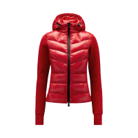 盟可睐/蒙口 MONCLER 女士高领连帽薄款鹅绒羽绒服夹克外套红色H2 098 8G50000 80093