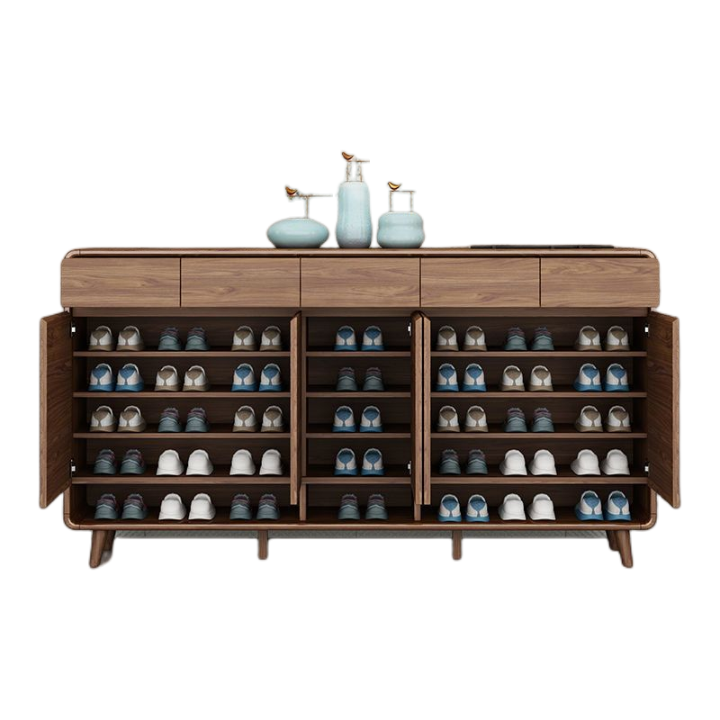 中式门口鞋柜家用玄关门厅柜多功能大容量收纳柜置物架现代简约