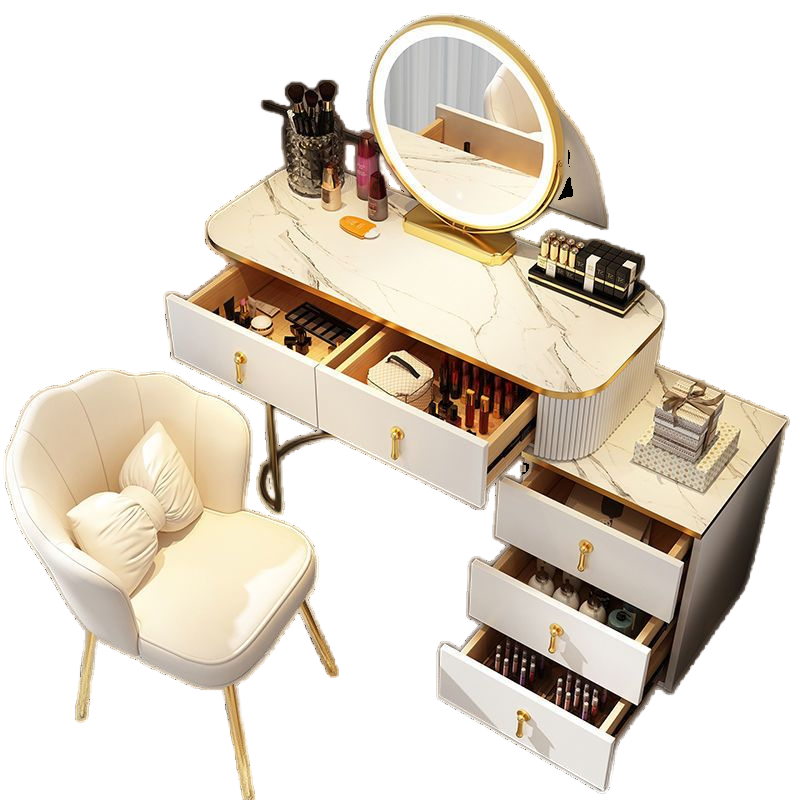 新款实木梳妆台卧室现代简约小户型北欧网红ins风化妆桌子收纳柜