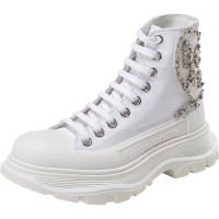 亚历山大·麦昆 ALEXANDER MCQUEEN 女士系带休闲鞋厚底靴子短靴 710406 W4TGB