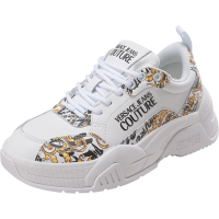 范思哲 VERSACE JEANS COUTURE 女士皮革系带休闲运动鞋小白鞋 73VA3SF4 ZP016