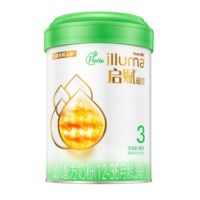 惠氏启赋蕴萃有机奶粉3段奶粉爱尔兰进口 12-36月幼儿配方奶粉3段900g *1罐