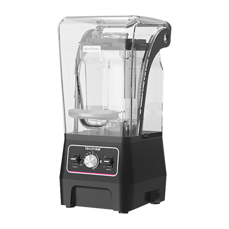 乐创(Lecon)冰沙机商用带罩隔音碎冰破冰机 奶茶店沙冰萃茶奶昔奶盖机 [机械旋钮款1.6L]黑色 奶盖杯+冰沙杯套餐