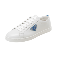 普拉达 PRADA 男士亮面皮革系带休闲运动鞋板鞋小白鞋2EE376 3F0E