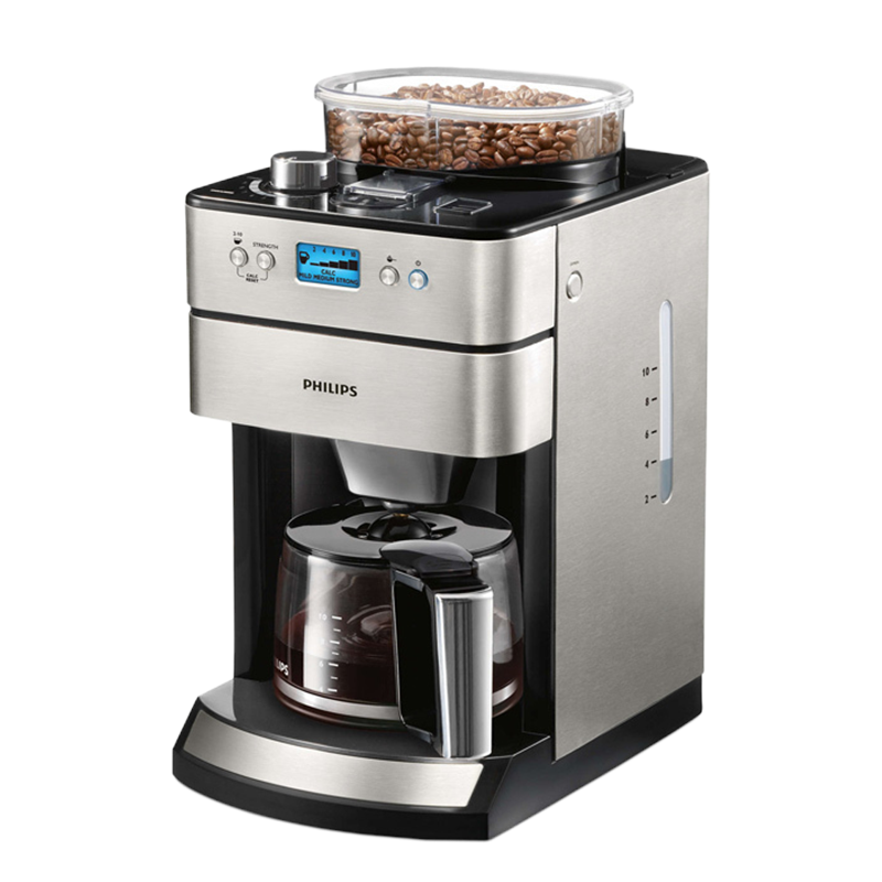 飞利浦(Philips)咖啡机HD7751/00 美式咖啡 家用 全自动现磨一体 带咖啡豆研磨功能 防滴漏式 不锈钢机身