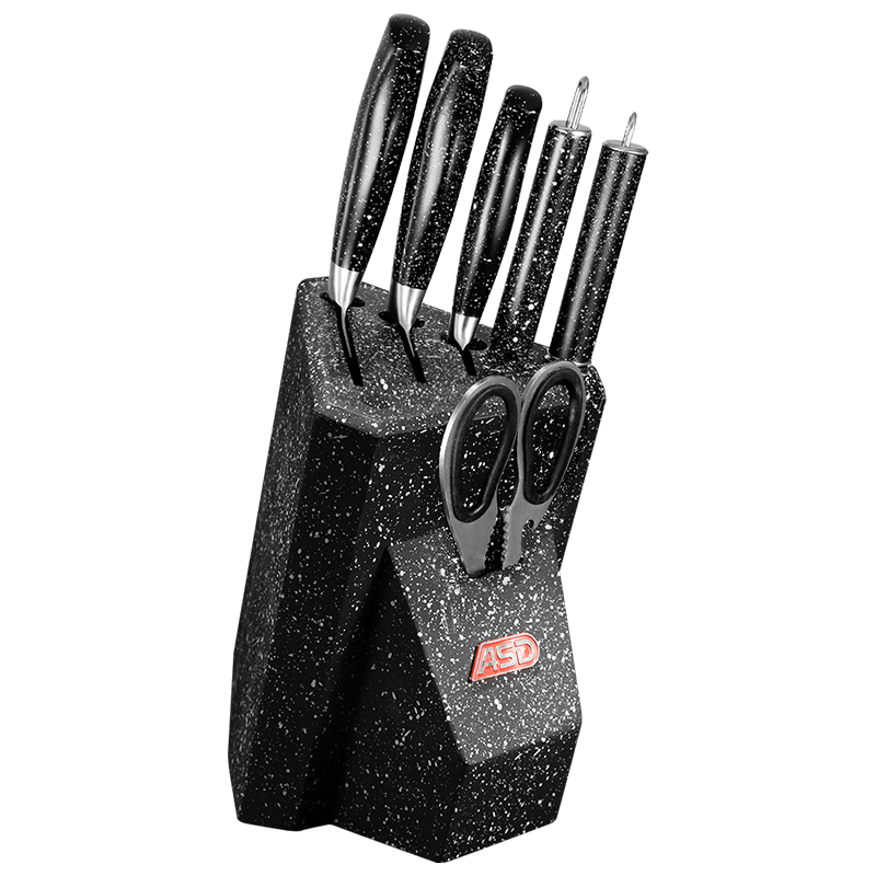 爱仕达(ASD)锋掣系列 刀具套装七件套 全套厨房家用 前切后斩不锈钢菜刀套装切片刀水果刀剪刀剥皮刀磨刀棒