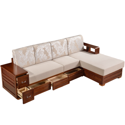 逐鹿中原简约现代木质家具中式储物沙发HC-607客厅家具木质转角沙发