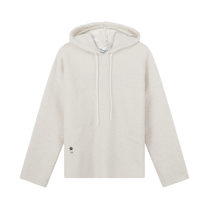 迪奥 DIOR 女士山羊绒/羊驼毛宽松版连帽卫衣运动衫244S87AM143