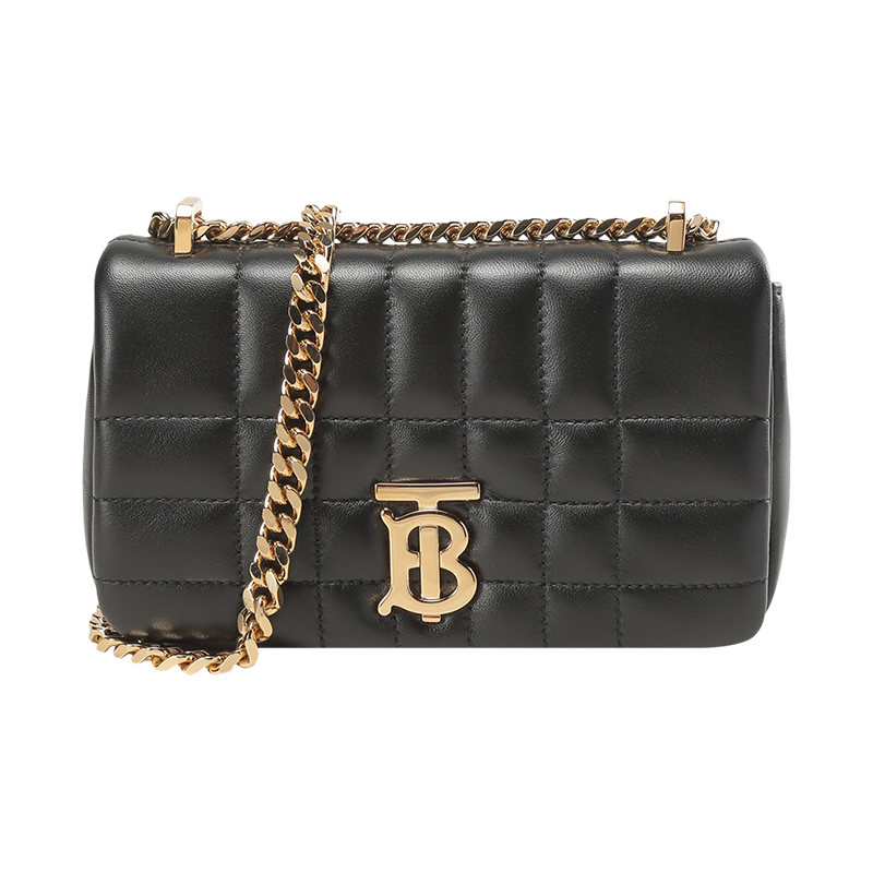 博柏利 BURBERRY 女款羊皮革TB专属标识绗缝迷你Lola萝纳包手提单肩斜挎包链条包8059492