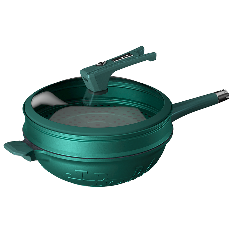 [A]帝伯朗菲尼雅浮雕多用不粘锅32cm 常磐绿