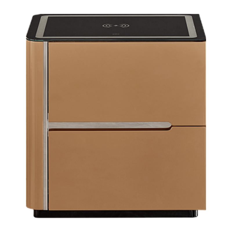 芝华仕轻奢极简钢化玻璃床头柜小型多功能可充电收纳储物卧室G028