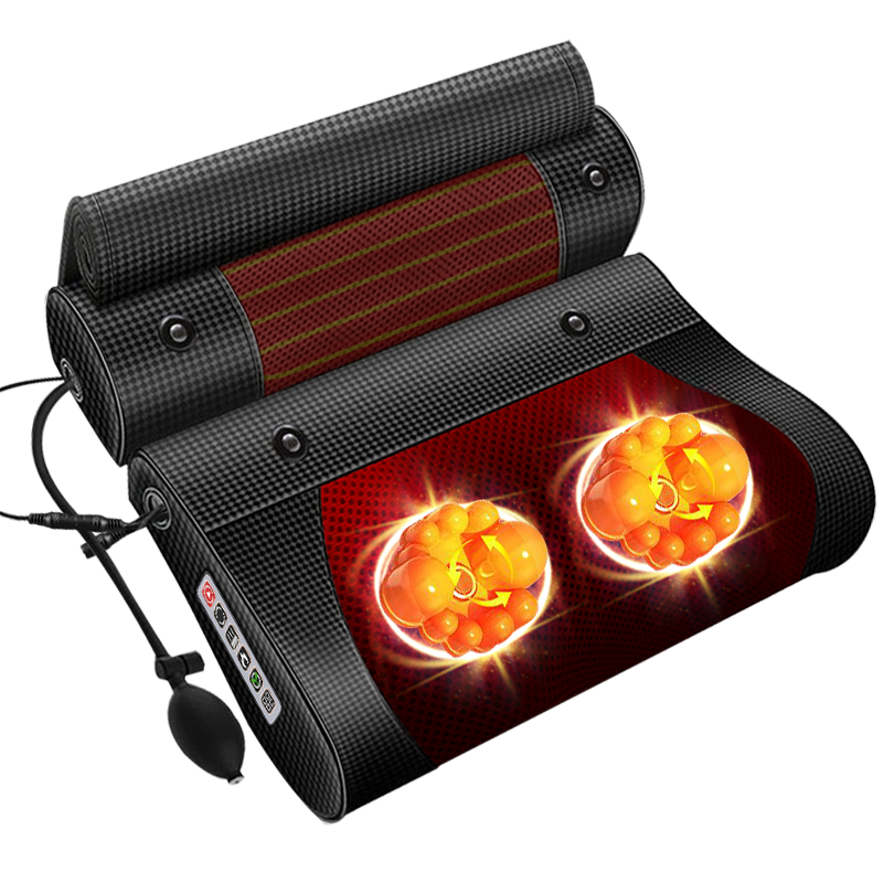 安尚颈椎按摩器腰背部按摩仪按摩枕头揉捏推拿拉伸加热磁石六键升级20头颈部肩椎疏通热敷艾灸指压脖子肚子揉腹仪腿全身按摩靠垫