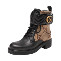 古驰 GUCCI 女士织物配皮靴子短靴踝靴678984 17K40