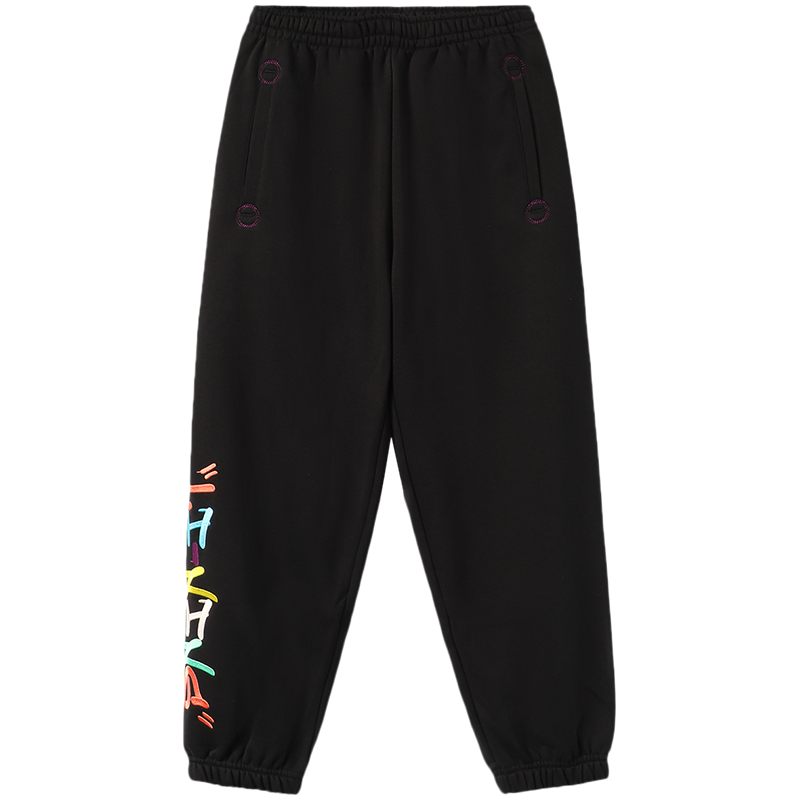 李宁童装卫裤女大童旗舰新款运动生活系列宽松秋季束脚运动裤