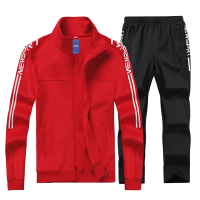 安居先森2027长款运动套装南韩丝(95%聚酯纤维5%氨纶)红色男款L-4XL