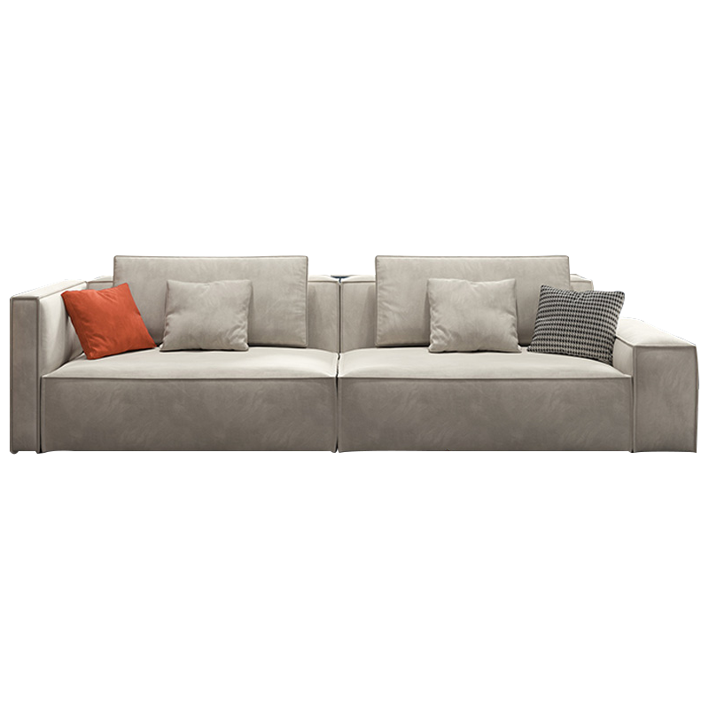 兰秀家居 沙发客厅布艺沙发大小户型可拆洗免洗纳米科技布意式极简网红方块豆腐块沙发乳胶实木架布沙发组合家具