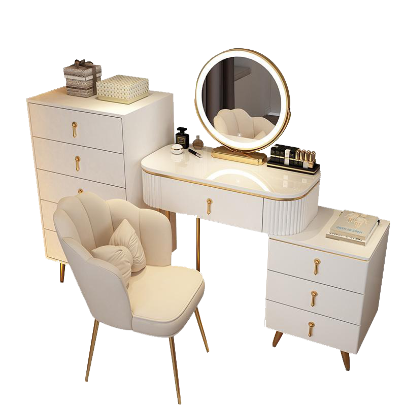 兰秀家居 轻奢梳妆台卧室现代简约网红ins风化妆桌北欧收纳柜一体大小户型