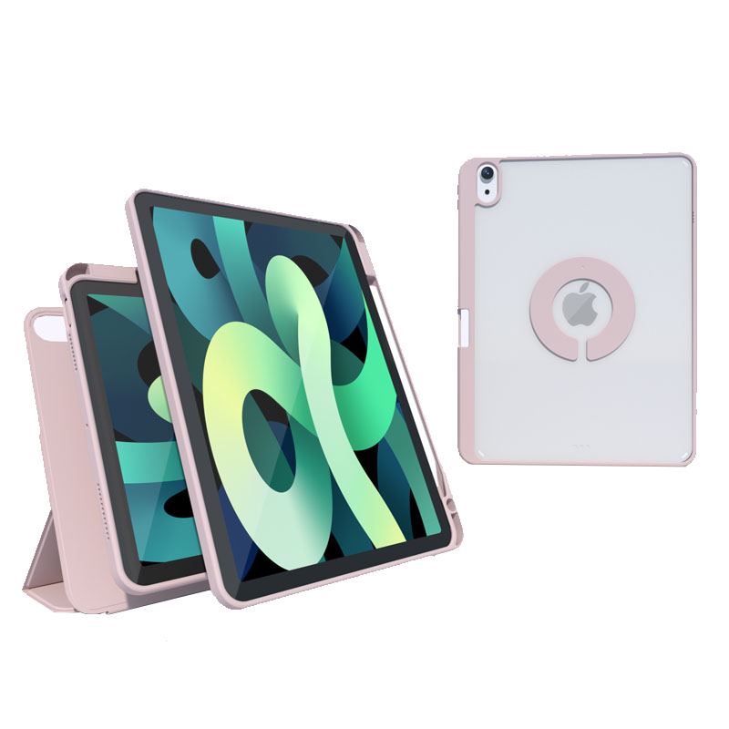 2022iPad360旋转保护壳Pro11保护套适用iPad10右侧air5带笔槽mini6亚克力12.9透明壳