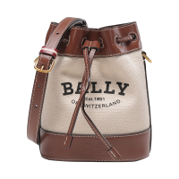巴利 BALLY 奢侈品 女士织物配皮单肩斜挎包水桶包CLEOH XS ST