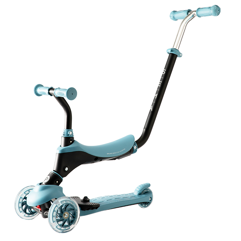 QPlay三合一儿童溜溜车1-2岁宝宝男女童可坐可骑滑3-6滑板车