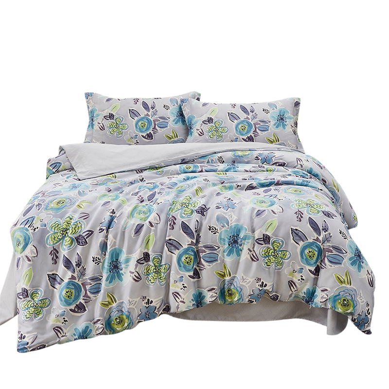 恒源祥床上用品床单被子2m晨沐花兮(蓝)全棉印花四件套2.2m床(四件套)建议搭配220*240cm被芯使用