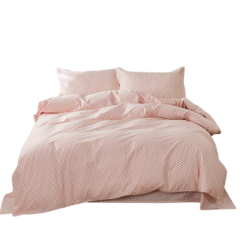 恒源祥床上用品床单被子1.8m菱形花格(B款)涤棉平纹印花四件套 2.0m床(四件套)建议搭配200*230cm被芯使用