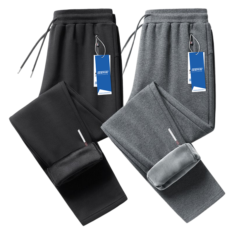 安居先森2298简约抽绳运动裤加绒冬款平口L-8XL黑色(条)