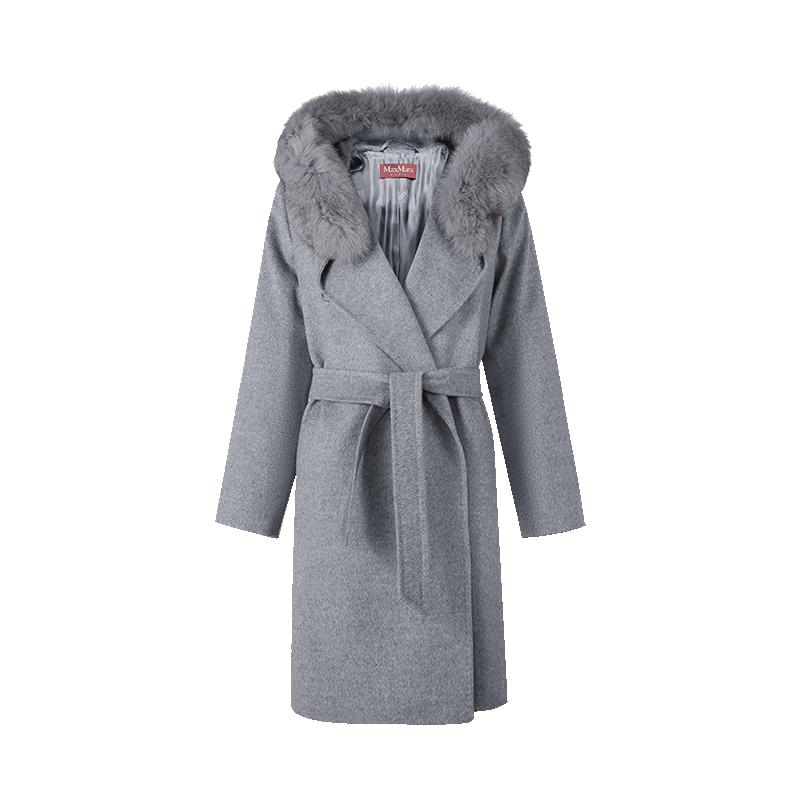 麦丝玛拉 Max Mara Studio 女士绵羊毛中长款连帽大衣外套60161623 3MANGO