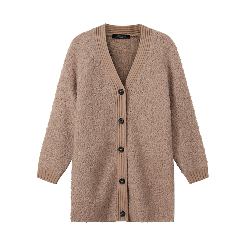 麦丝玛拉 Max Mara Weekend 女士羊驼毛中长款宽松版V领针织衫外套53160129 ENFASI