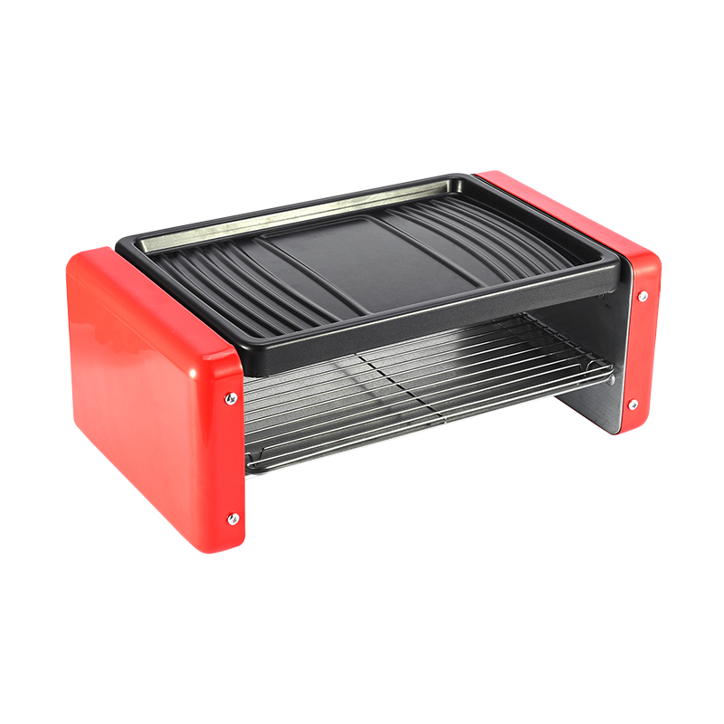 海尔(Haier) 电烤架 L-M12R 不粘烤盘 双层同时煎烤 无极旋钮控温 家用电烤架