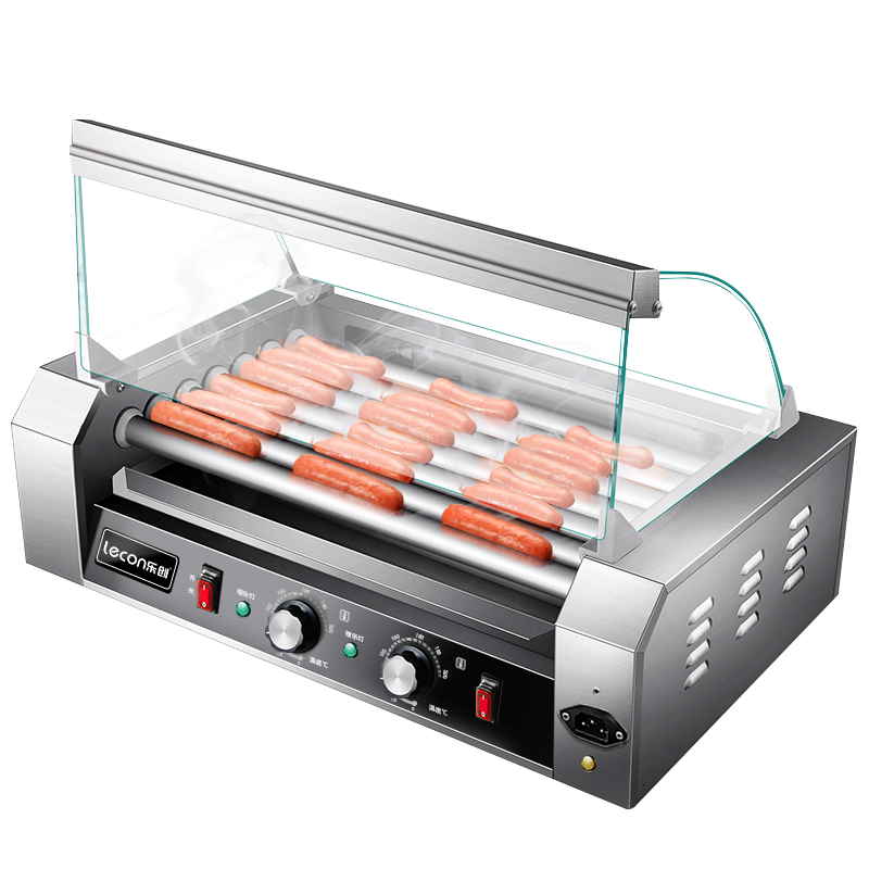 乐创(lecon) 家用商用多功能全自动烤肠机 台湾商用热狗机 烤香肠火腿肠机 小食店奶茶店 7管旗舰款