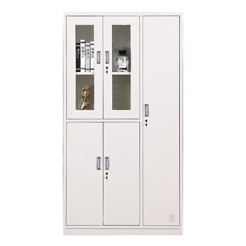利特莱依钢制五门玻璃更衣柜员工柜铁皮职工储物柜带锁文件柜鞋柜资料柜子
