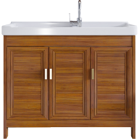 家用落地式太空铝浴室柜阳台洗手台盆柜组合卫生间洗衣柜带搓板