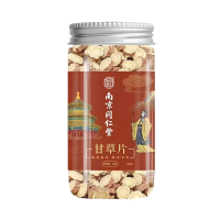 [1罐装]南京同仁堂乐家老铺 甘草片 100g/罐 甘草茶 精选大片圆片甘草切片茶可磨粉可与枸杞罗汉果胖大海花草茶组合