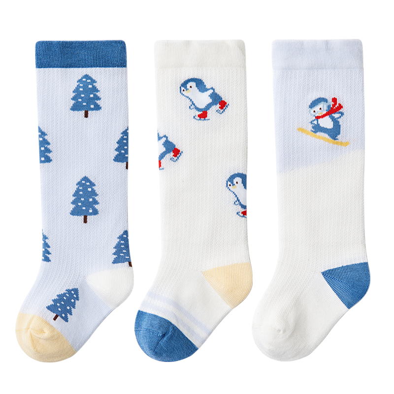 贝比婴儿袜子春秋中长筒袜宝宝0-6月过膝袜无骨不勒腿春夏款长袜