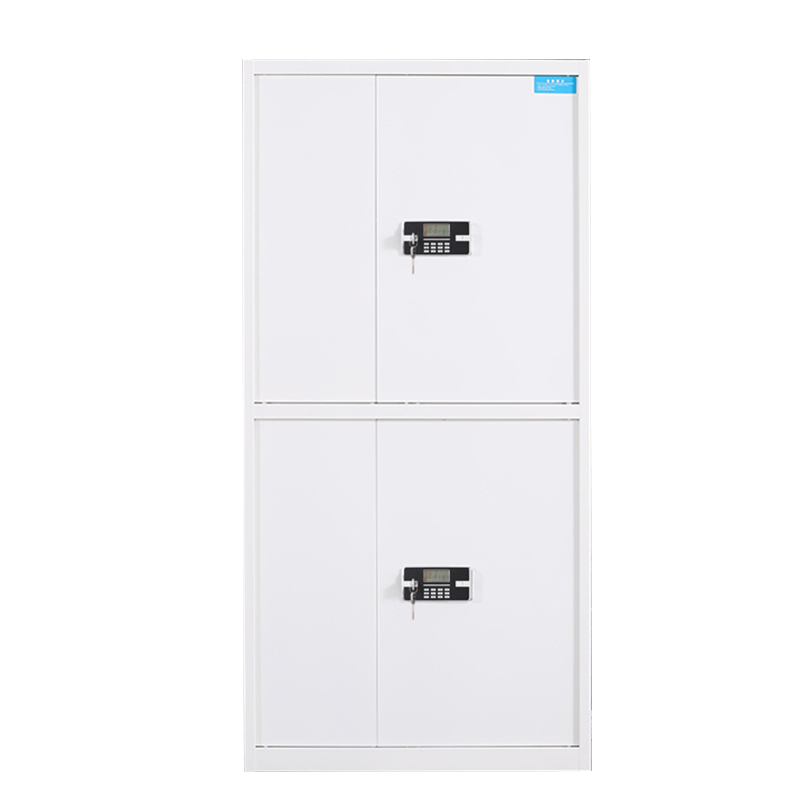 阿拉贡电子保密柜钢制密码文件柜保险柜铁皮资料柜矮柜办公室储物柜通双节白色密码锁420*900*1850