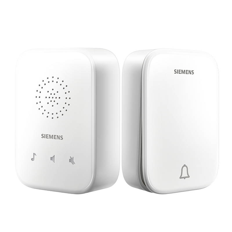 西门子门铃无线无源自发电开关远程距离遥控家用门铃带音乐一拖一组合 无线门铃套装(按键+响铃)卫浴家电配件