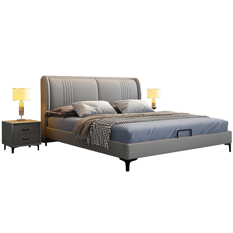 都市名门 北欧布艺床简约现代双人床科技布1.8米卧室家具储物床婚床1.5m主卧榻榻米ins风轻奢网红床