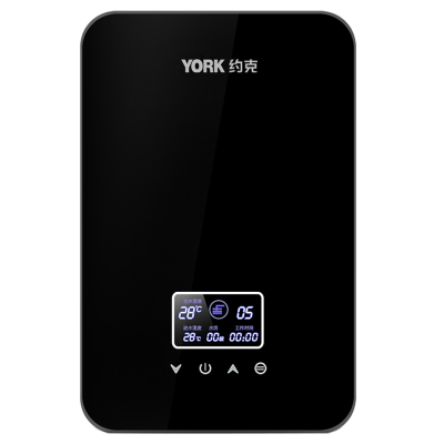 [门店同款]YORK即热式电热水器YK-F2A黑 智能恒温电热水器 触控式家用洗澡机小型免储水8800W