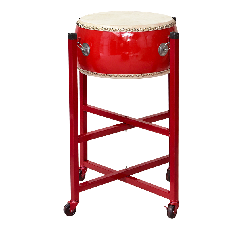 风雷动 牛皮鼓12寸扁鼓红鼓+鼓架